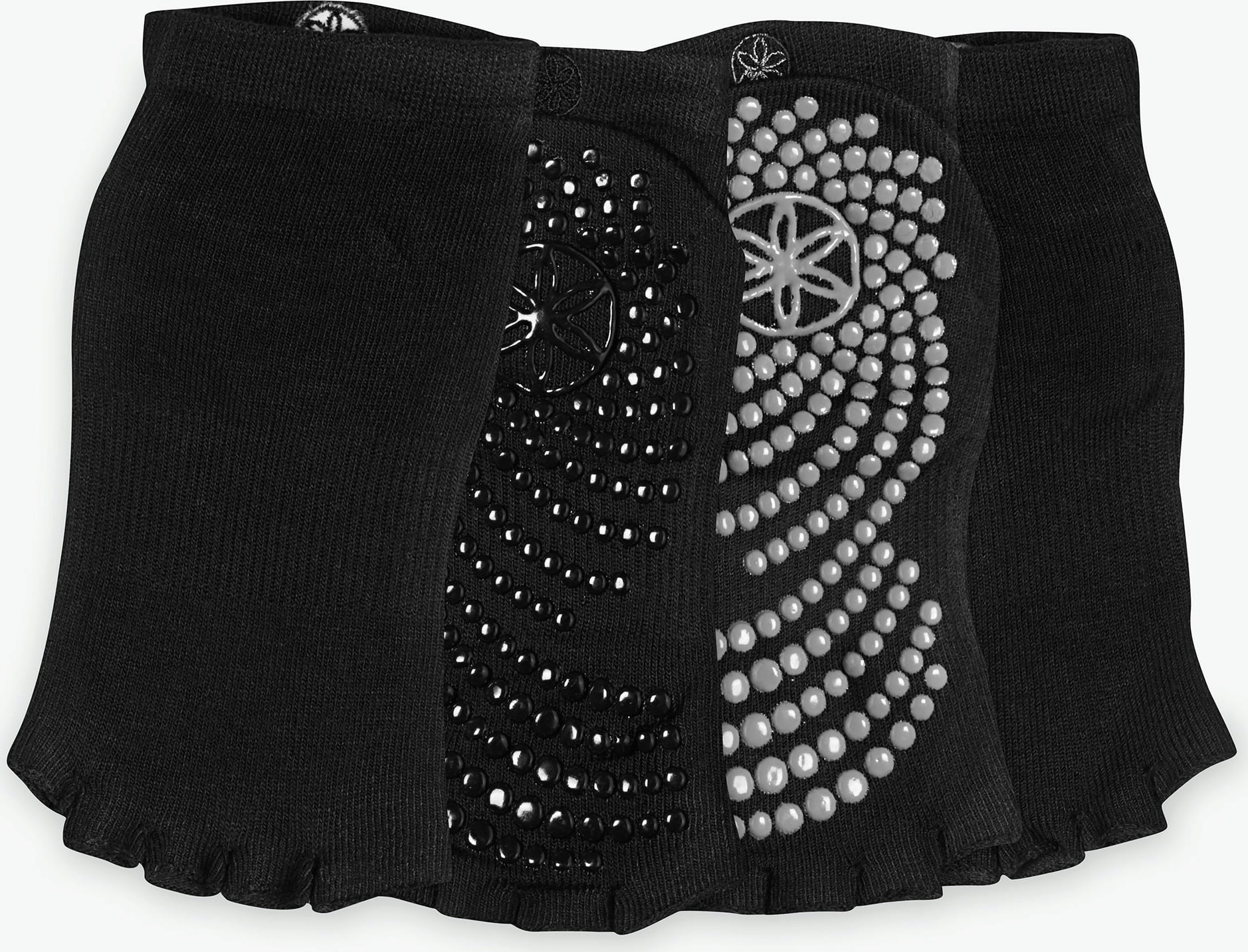 GAIAM Toeless Grippy Yoga Socks, Black - Double Pack - Ayurveda