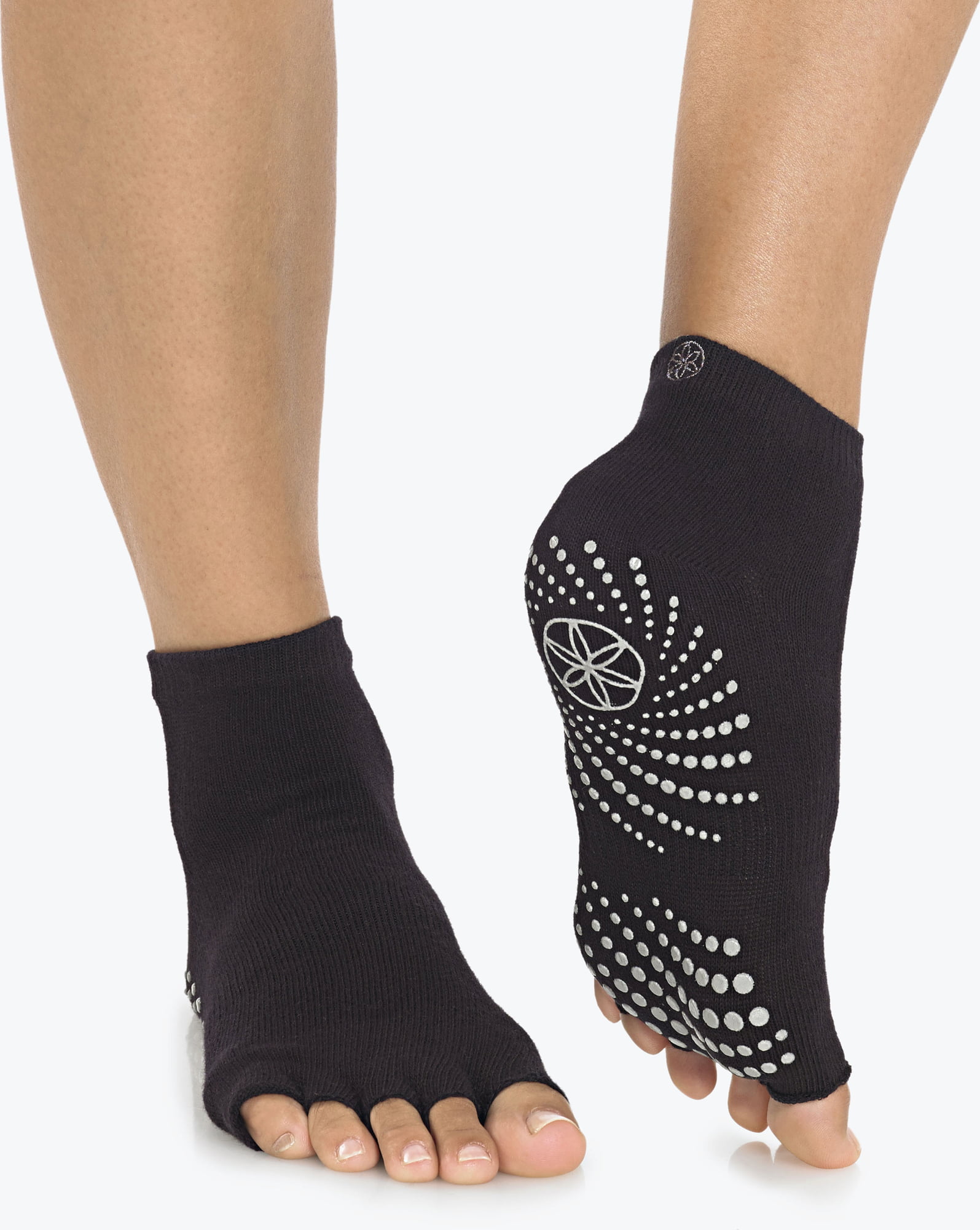GAIAM Toeless Grippy Yoga Socks, Black - Double Pack - Ayurveda 101 Online  Shop UK