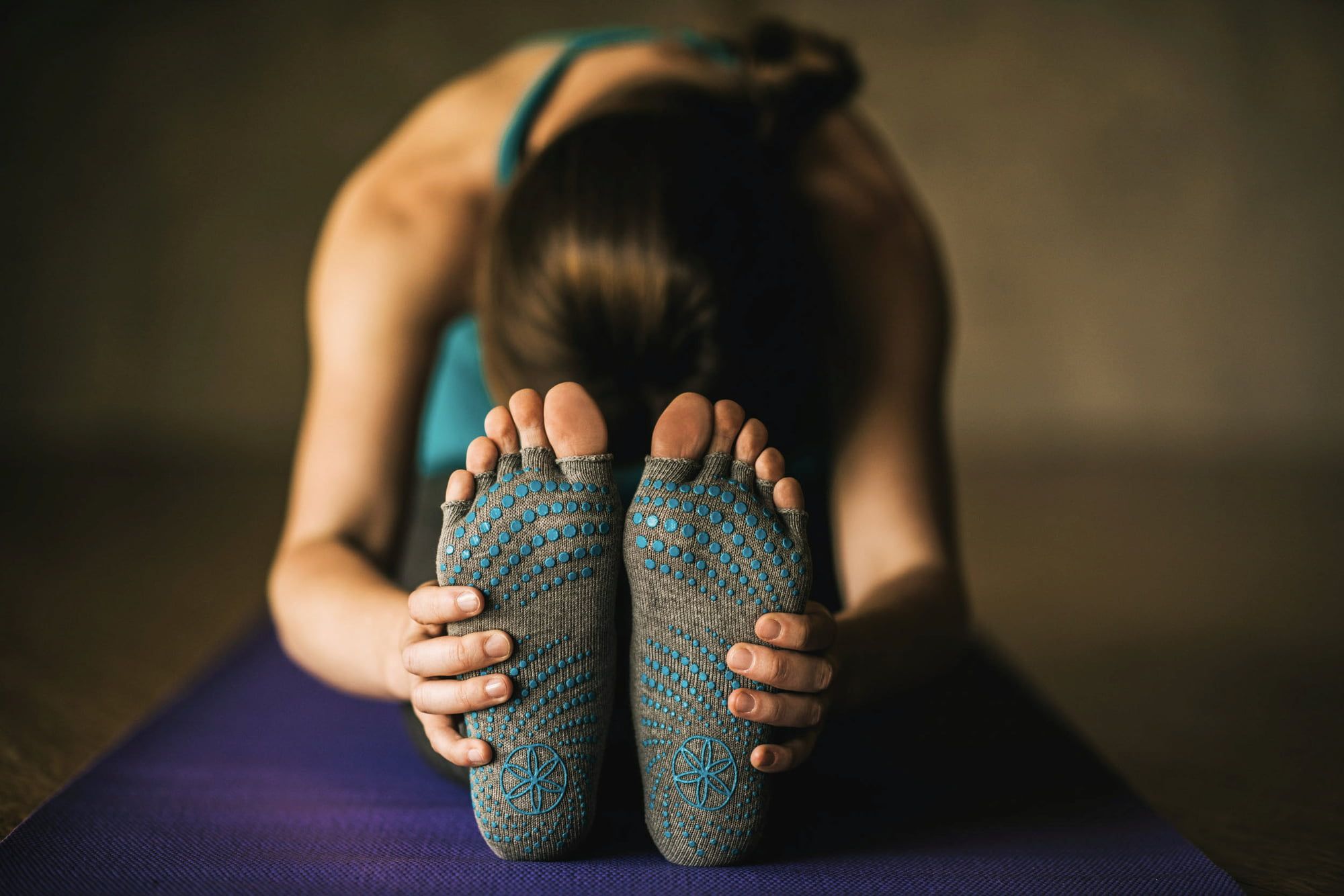 1pc Anti-slip Yoga Trampoline Socks With Grips, Exercise Floor Socks